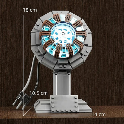 Superheroes MOC Building Blocks Sets Iron Core Reaction Furnace Creative Bricks Building Toys for Adult Gifts Room Decoration