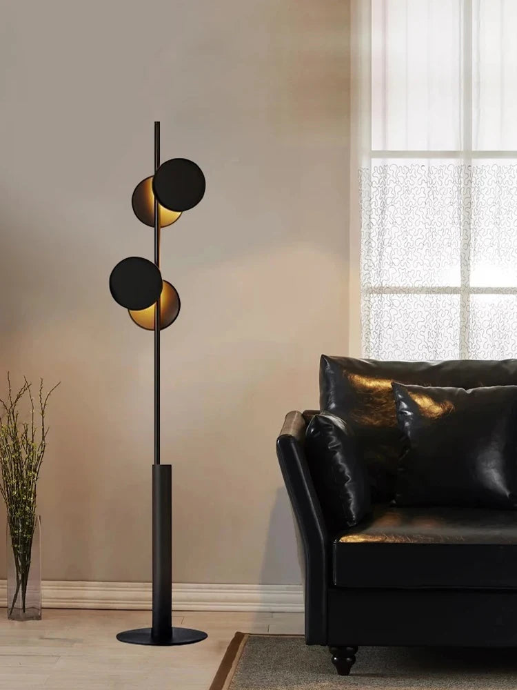 Modern Premium Black LED Floor Lamp for Living Room Sofa Side Bedroom Bedside Ambient Lighting Home Decorative Standing Light