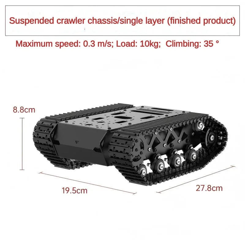 10KG Load Strong Shock Absorption Tank Chassis with Motor Suspension All Metal Tank Robot Kit Coding Motor Intelligent Robot Car
