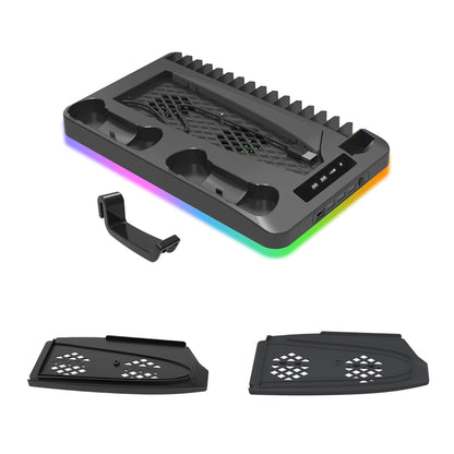 GAMINJA P58 Cooling Stand For PS5 RGB Charging Base Dual-Controller Charging Station Dual-Controller Charger For PS5 Accessories