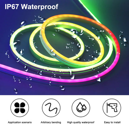 WS2811 RGBIC Dream Color Neon Strip Light DC 12V 24V Waterproof Home Decor Flexible Ribbon Tape Rope LED Strip 1M 5M 10M