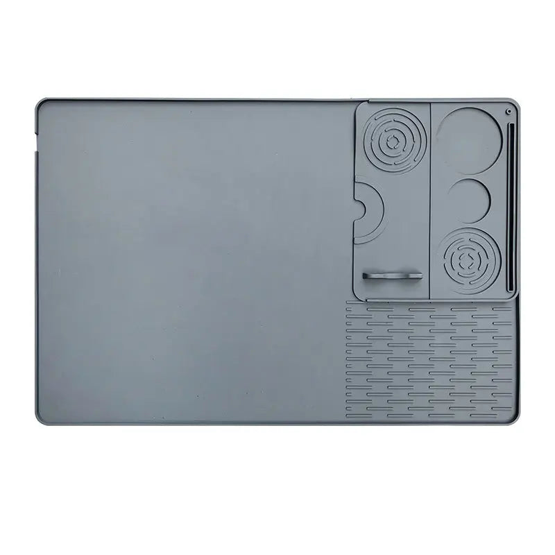 Minimalist Silicone Coffee Press Mat Tray Bar Pad Square 2 in 1 Drying and Pressing Mat for Coffee Machine