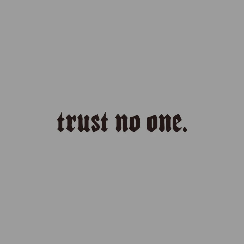 Edgy Trust No One Gothic Vinyl Car Sticker, Durable Weatherproof Quote Decal for Car Window, Fuel Tank, Door, Dark Auto Decor