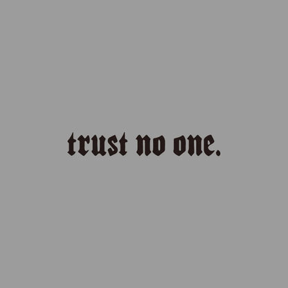Edgy Trust No One Gothic Vinyl Car Sticker, Durable Weatherproof Quote Decal for Car Window, Fuel Tank, Door, Dark Auto Decor