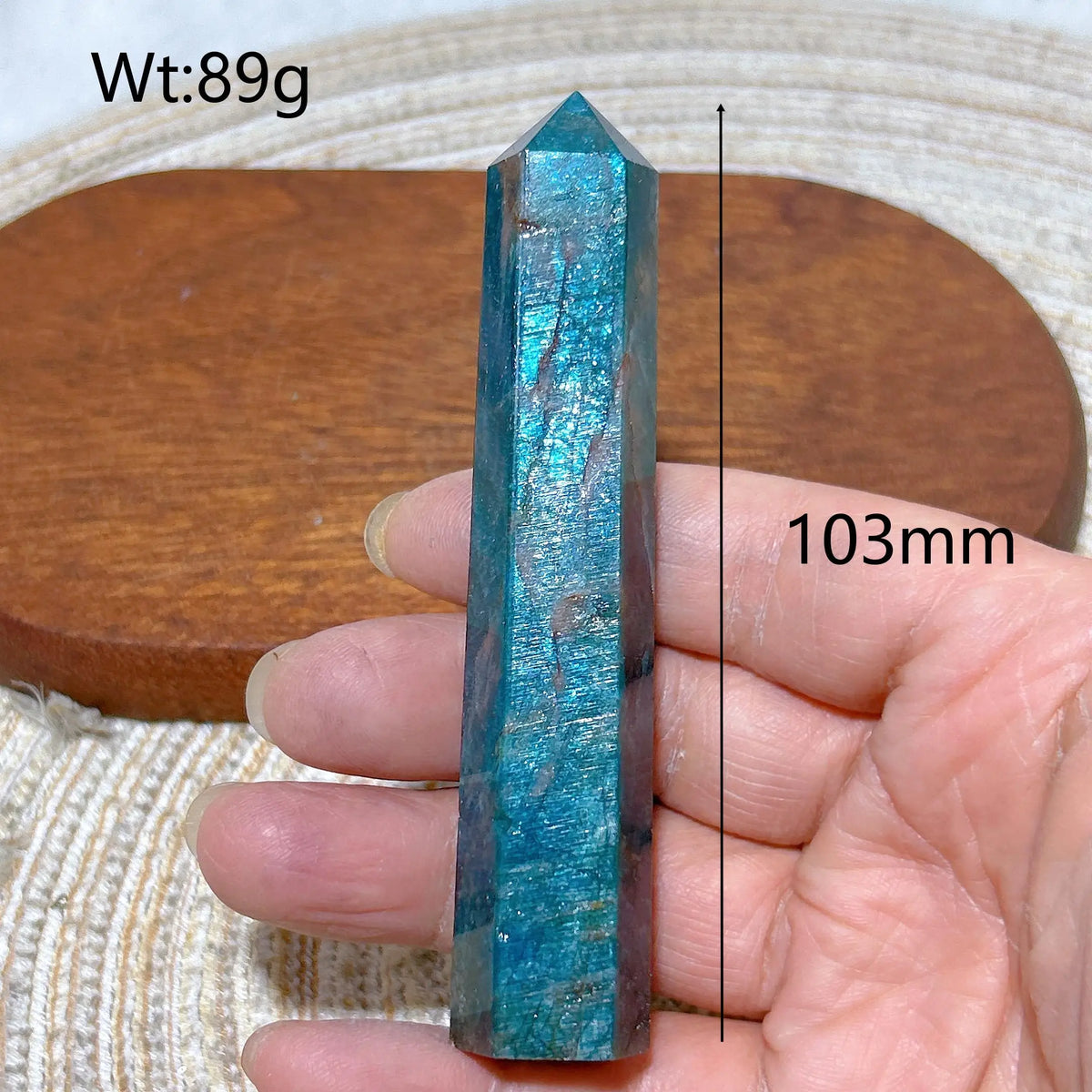 Natural Crystal Blue Flashy Apatite Tower Healing Gemstones High Quality Mineral Reiki Ornament Home Decorations Gift