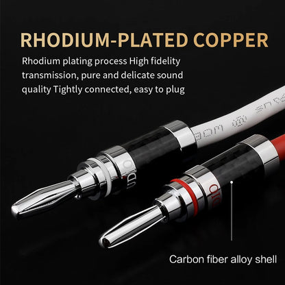 YYAUDIO One Pair High-end 7N OCC Silver Plated Speaker Cable For Hi-fi Systems Y Plug Banana Plug Speaker Cable