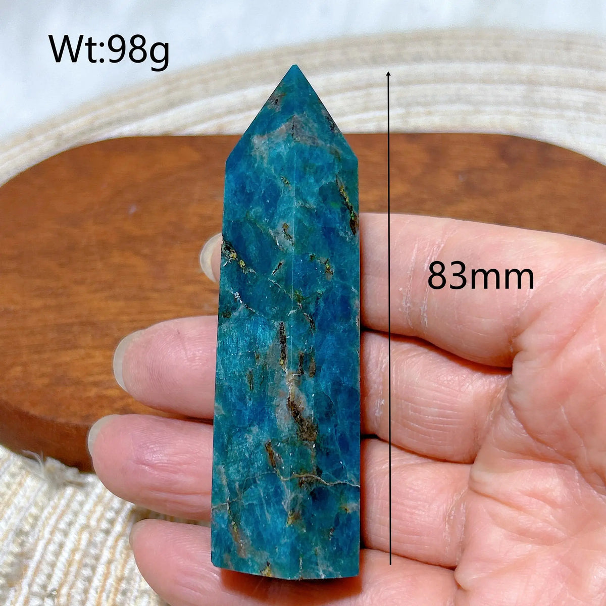 Natural Crystal Blue Flashy Apatite Tower Healing Gemstones High Quality Mineral Reiki Ornament Home Decorations Gift