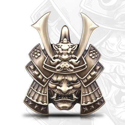 Japanese Samurai Hannya Metal Car Stickers Emblem Hot Badge Skull Style Pranjna Gunmetal Trunk Auto Motorcycle Accessories