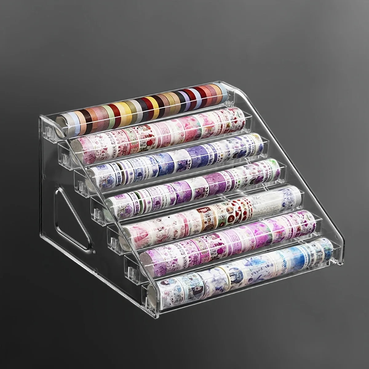 Transparent Ladder Display Rack, Hand Account Tape and Sticker Storage Rack, Cosmetics, Perfume, Nail Polish Storage Box