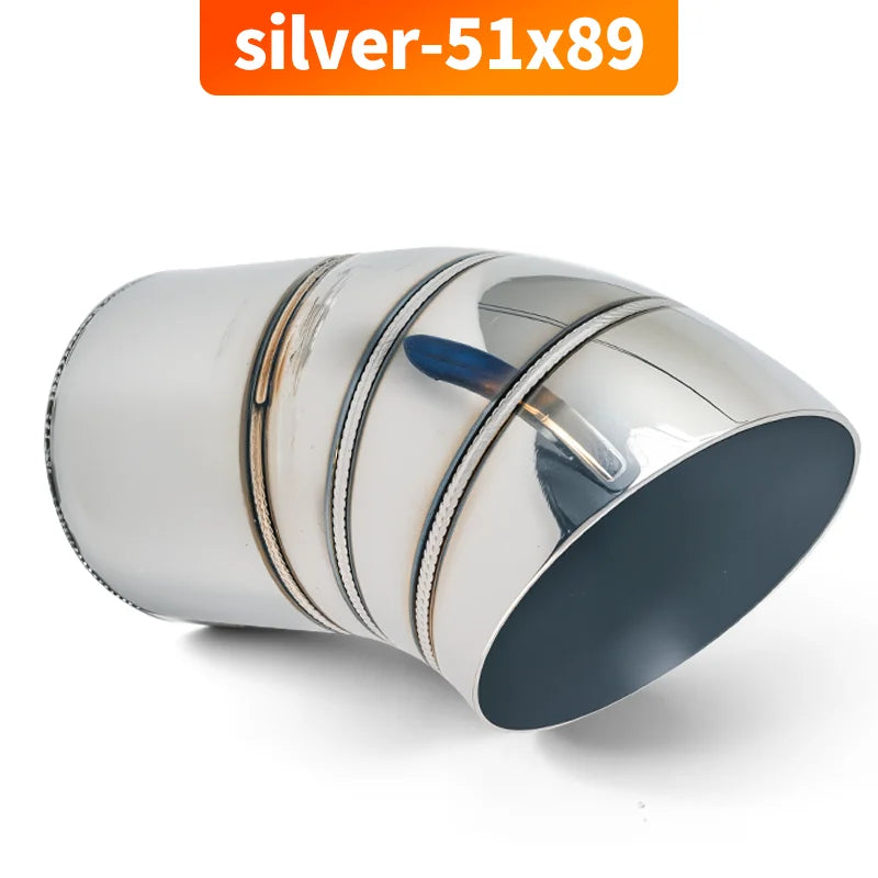 Universal 51mm 63mm Exhaust Muffler Tip Stainless Steel Welded Tailpipe Muffler Nozzle 2 Inch 2.5 Inch Exhaust Car Accessories