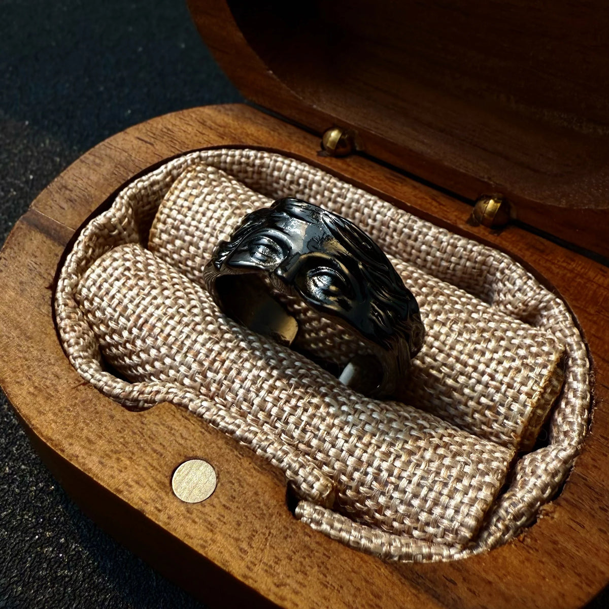 Retro Half Face Venus Adjustable Open Ring For Men Women Greek Myths Punk Gothic Edgy Brass Jewelry Unisex Accessories Art Gift