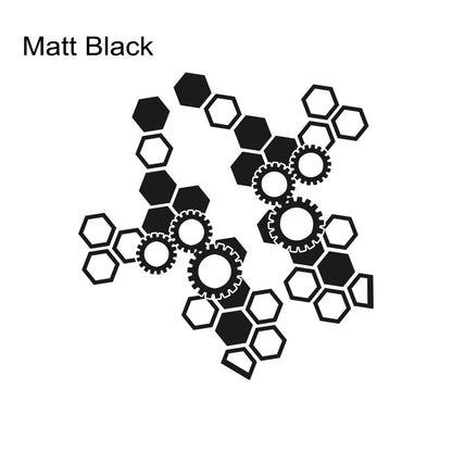 2PCS Motorcycle Front Face Stickers Modification PVC Waterproof Honeycomb Gear Vinyl Decals Moto Body DIY Decoration Accessories