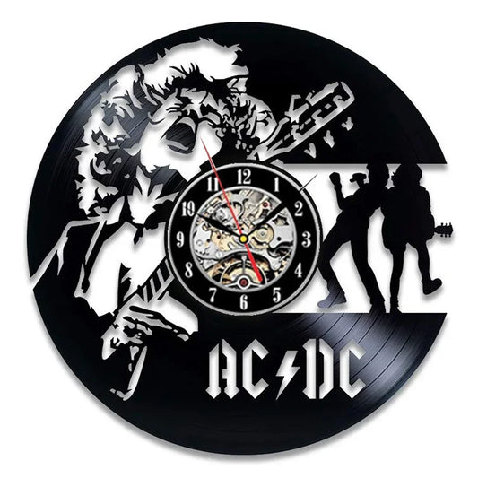 AC DC Vinyl Record Wall Clock Modern Design Music Rock Band Vintage Vinyl LP Record  Clocks Wall Watch Home Decor Gifts for Fans