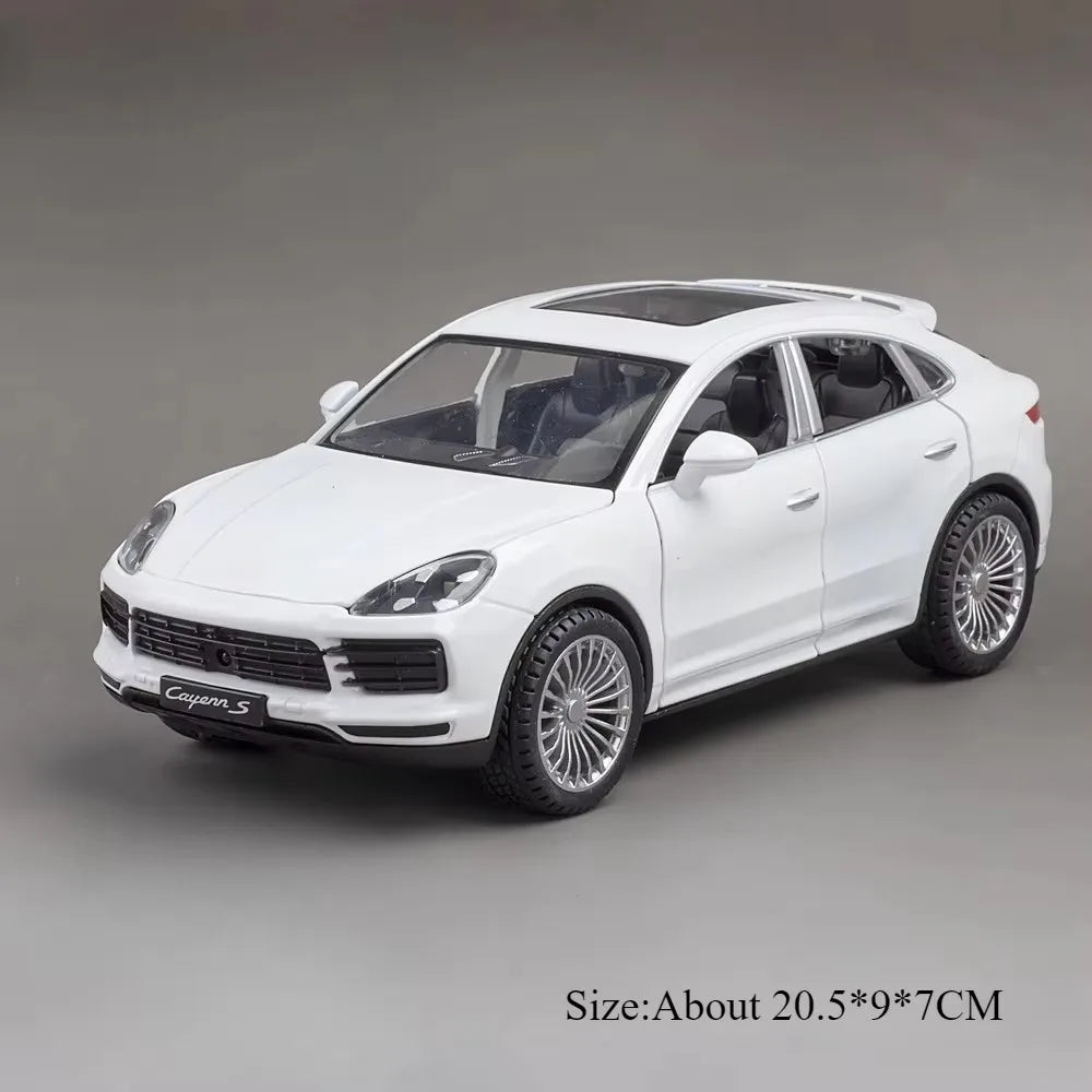 1:24 Panamera Cayenne Alloy Model Diecast Car Miniature Toys Doors Opened Sound Light Pull Back Sports Cars Kids Christmas Gifts