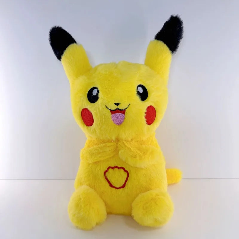 2026 Hot Anime Pok é mon Pikachu Plush Toys Breath Child Peluche Soothes Toy Sleeping Companion Music Pikachu Plush Kids Gifts