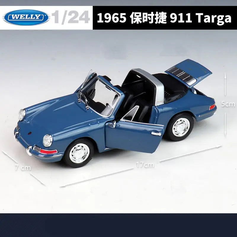 WELLY 1:24 1965 Porsche 911 Targe Coupe Alloy Classic Sports Car Model Diecast Metal Vintage Racing Vehicles Car Model Kids Gift