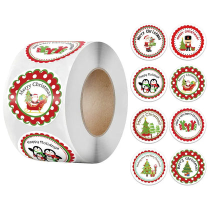 Christmas gift stickers decorative sealing sticker Merry Christmas Reward Self-adhesive labels  Day party