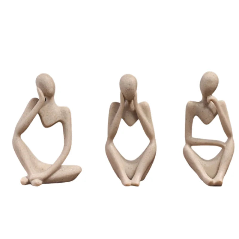 Minimalist Human Contemplation Sculpture Figurine - High Quality Decorative Art Piece with Excellent Value