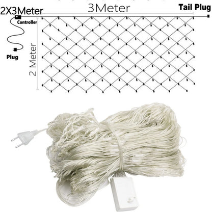 1.5x1.5M 3x2M 6x4M 8x10M LED Net Mesh Fairy String Light with Plug Outdoor Garden Wedding Decoration Home  LED Curtain Light