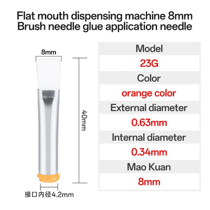 5Pcs 7-8mm Flat Mouth Soft Brush Needle Dispensing Injection Needle Precision Dispensing Machine Glue Coating Needle