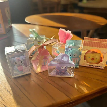 Sanrio Characters Kawaii Mini Figures Dessert Cake Puff Cookie Blind Box Toys Collection Desk Ornaments Birthday Gifts