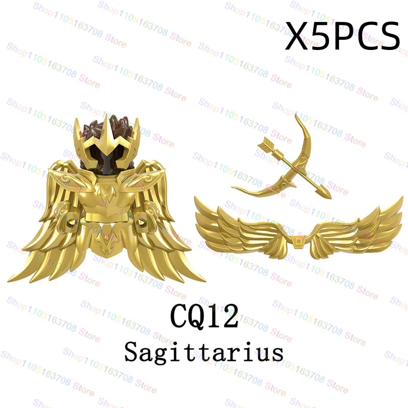 Saint Seiya Japanese Anime Cartoon Bricks Dolls Aiolia Aiolos Model Toys Building Blocks Figures Assembly Toys Gifts CQ11-22