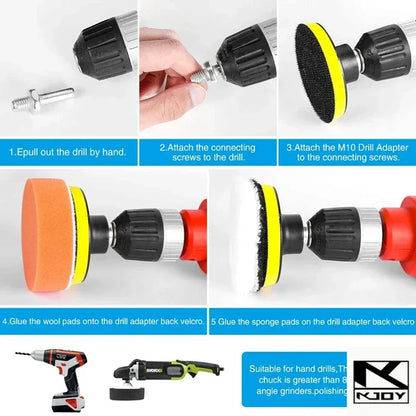 kkjoy Scratch Remover Foam Pads Polishing Buffer Kit suit for auto motorcycle