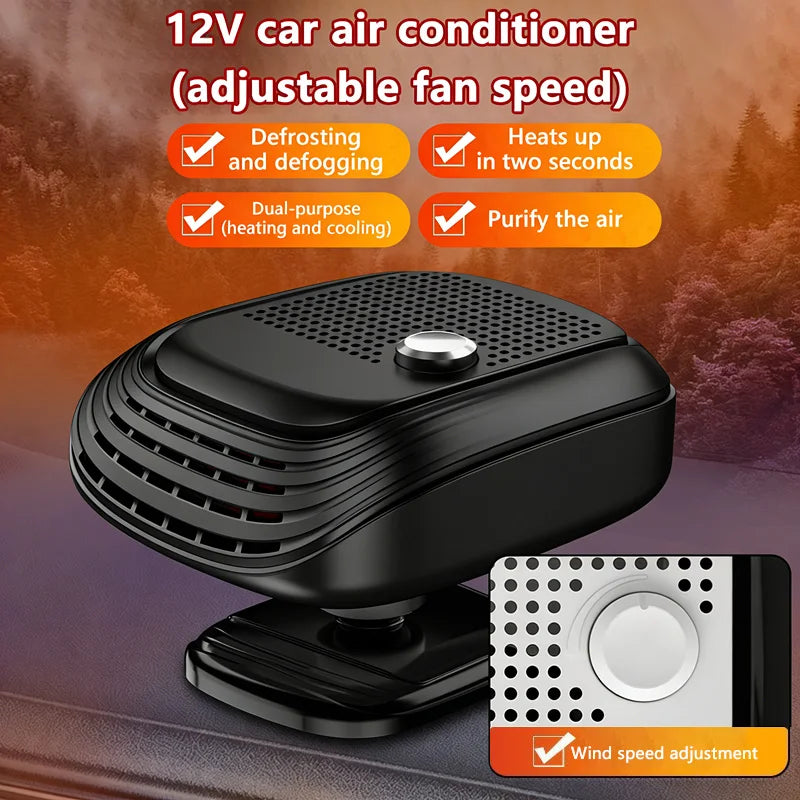 360° Rotation Winter Fast Car Heater 12V/24V Car Heater Fan Large Blowing Area Adjustable Wind Speed Windshield Defogging 2026