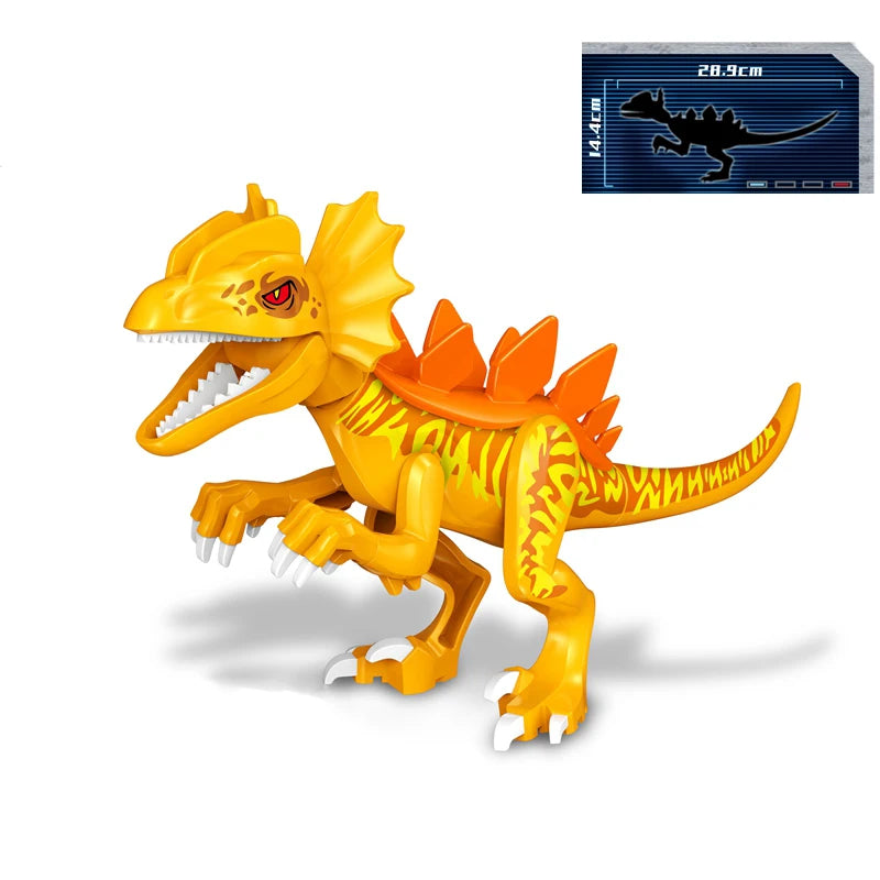 Jurassic Dinosaurs Spinosaurus Large Brick Toy Joints Open Mouth 7 Color Designs, Collectible Decor DIY Puzzle Assembly Gift