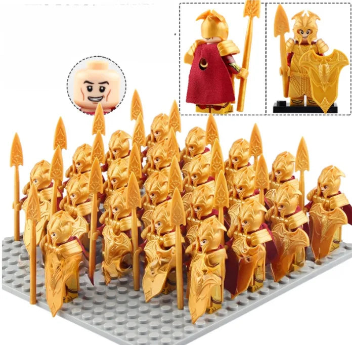 21PCS Medieval Ancient Roman Warrior Series Spartan 300 Warrior Children's Building Block Toys DIY Micro Scene Ornaments