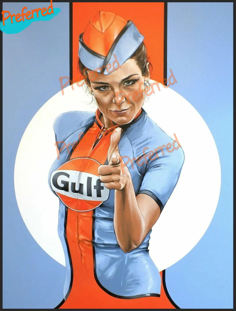 Gulf Gas Engine Oil Gulf with Flag Vinyl Decal Sticker Waterproof Tonkin Gulf Yacht Club Sticker Decal Racing Pinup Art
