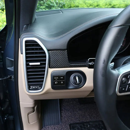 For Porsche Cayenne 2018 2019 2020 2021 2022 2023 Real Carbon Fiber Car Center Console Panel Cover Trim Stickers Car Accessories
