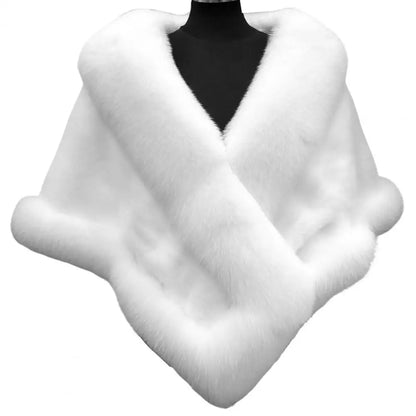 Luxury Fur Women Poncho Fluffy Shawl Fur Evening Dress Shawl Wedding Banquet Shawl Dress Shawl Plush Cape Coat Women Jackets
