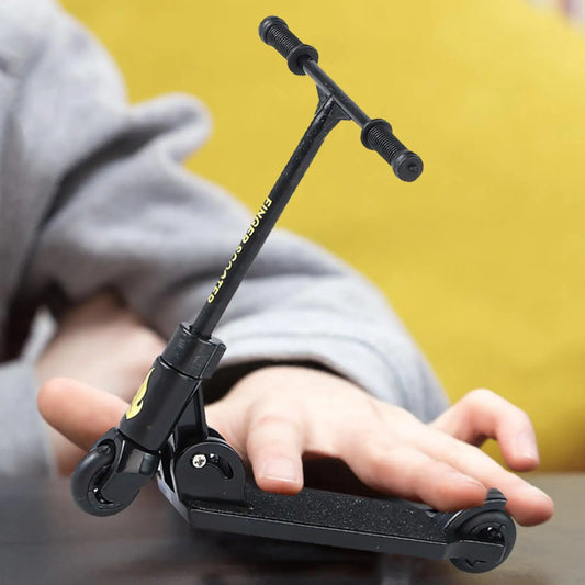 Kids Kick Scooter Finger Foldable T-Type Finger Skateboards Elastic Wheel Brake Design Creative Mini Desktop Skateboard Toy
