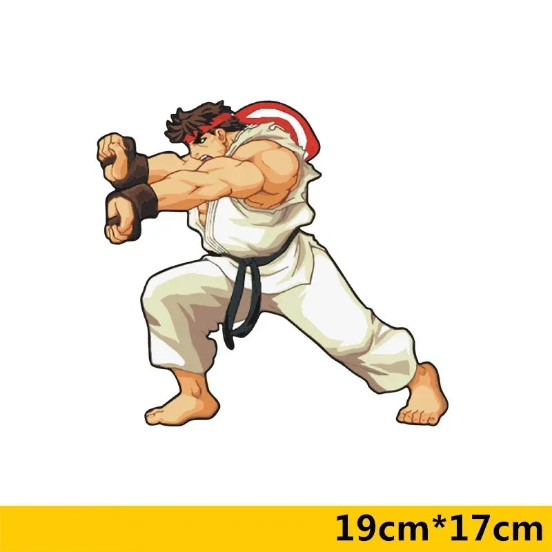 19cmx17cm Car Stickers - Arcade Game Ryu Ken Masters Funny Creative Decals Auto Scratch Cover Tuning Styling Street Art Car Deca