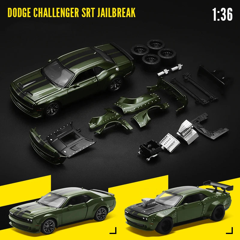 CCA MSZ 1:36 2022 Dodge Challenger SRT Jailbreak Alloy Toy Car Model Racing Alloy assembly series sports cars Fitting styles
