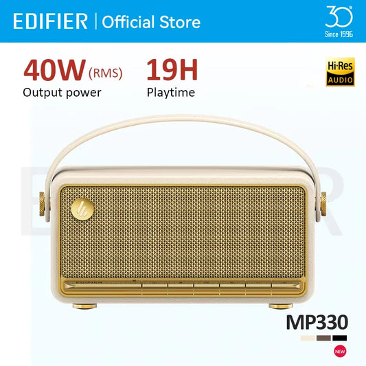 Edifier MP330 Portable Bluetooth Speaker Bluetooth V6.0 Hi-Res Audio USB-C TF Card Inputs Stereo Pairing 40W RMS 19H Playtime