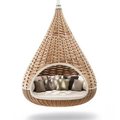CZ Rattan Round Bed Outdoor Balcony Homestay Birdcage Nest Bed Courtyard Sunshade Sofa