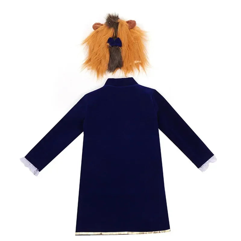 Boys Beauty Beast Role Play Jacket Costume Halloween Performance Dress Up Costume School Anime Wig Party Costume