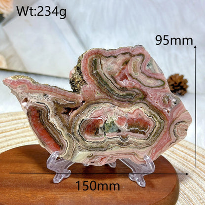 Healing Natural Crystal Rare Argentina Rhodochrosite Large Slices Slab Ore Mineral Gemstones Ornament Home Decoration Gift