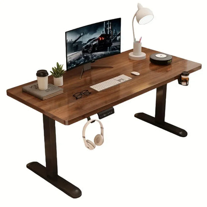 Solid Wood Electric Lifting Desk, Intelligent Computer Desk, Adjustable Gaming Desk, Home Learning and Office Desks, Workbench