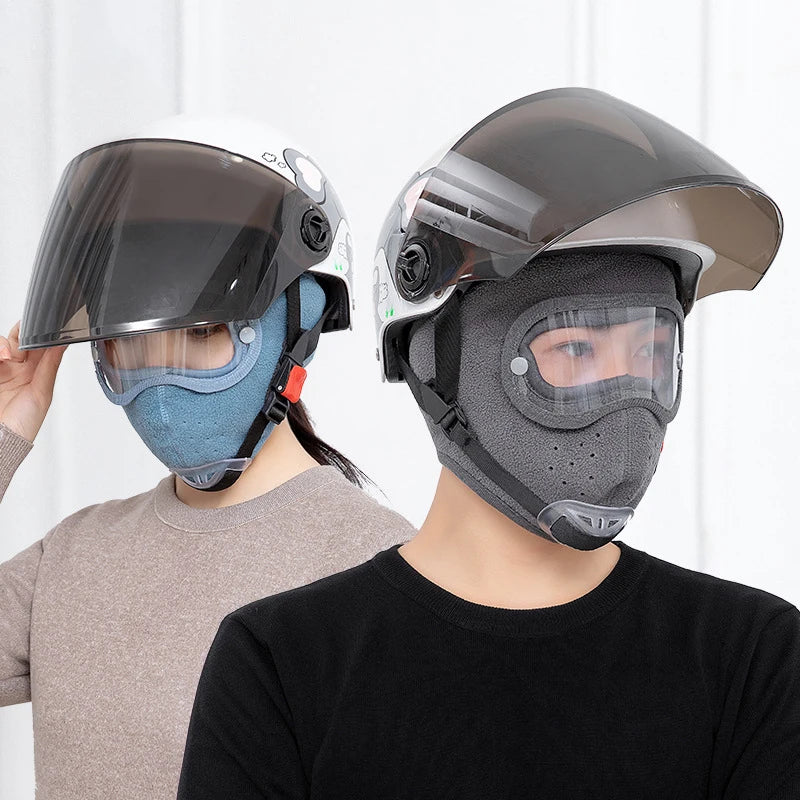 Winter Windproof Anti -dust Full Face Mask Cycling Ski Breathable Masks Eye Shield High Definition Anti Fog Goggles Hood Cover