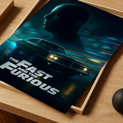 Movie Fast & Furious Poster Self-adhesive Art Waterproof Paper Sticker Coffee House Bar Room Wall Decor