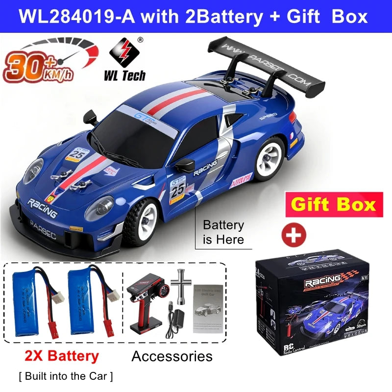 WLtoys 284191 284019-A Upgraded Gyro 1/28 RC Drifting Car 4WD High Speed Radio Control Model 2.4G Drift Racing Vehicle Mini Gift