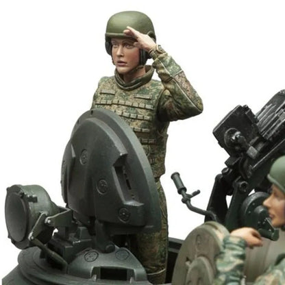 1/16 Die-casting resin figure model assembly kit unpainted need to assemble Russian tank female soldier three-person model