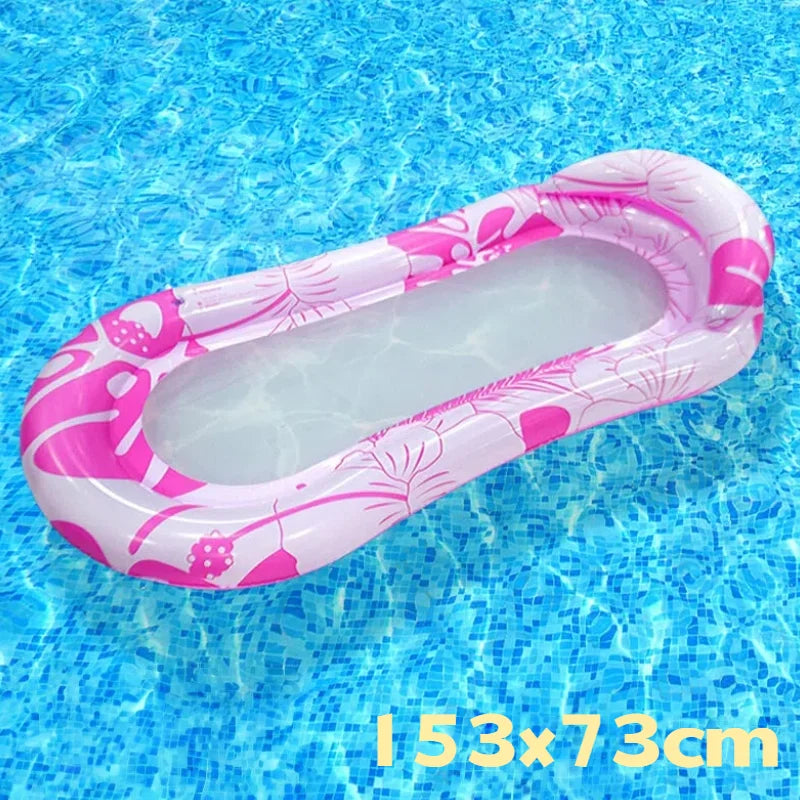 Foldable Inflatable Floating Pillow Water Hammock Float Lounger Pool Chair Drifter Swim Air Exercise Saddle Recliner Bed Mattre