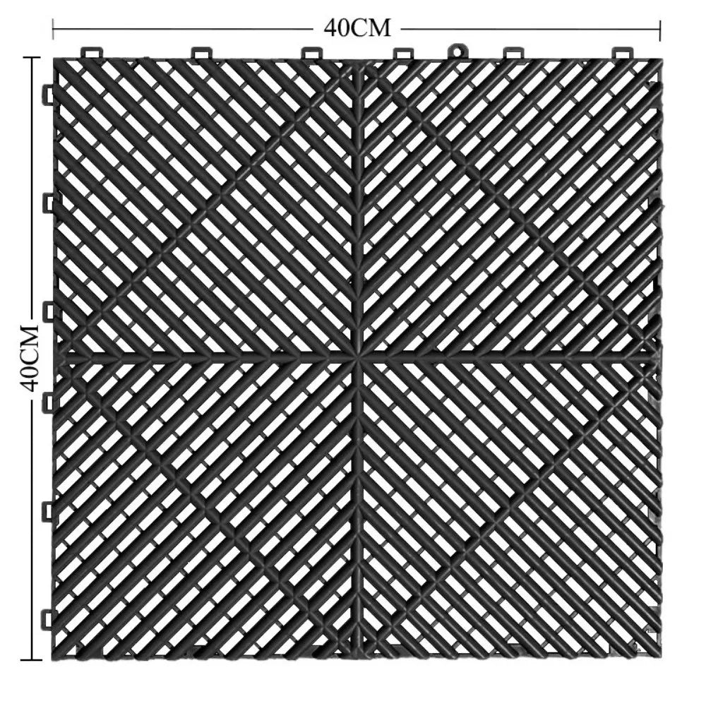 400x400x18mm Floor Garage Tile Plastic Anti-Slip Garage Slabs Waterproof Interlocking Drainage Mat For Car Parking Wokshop