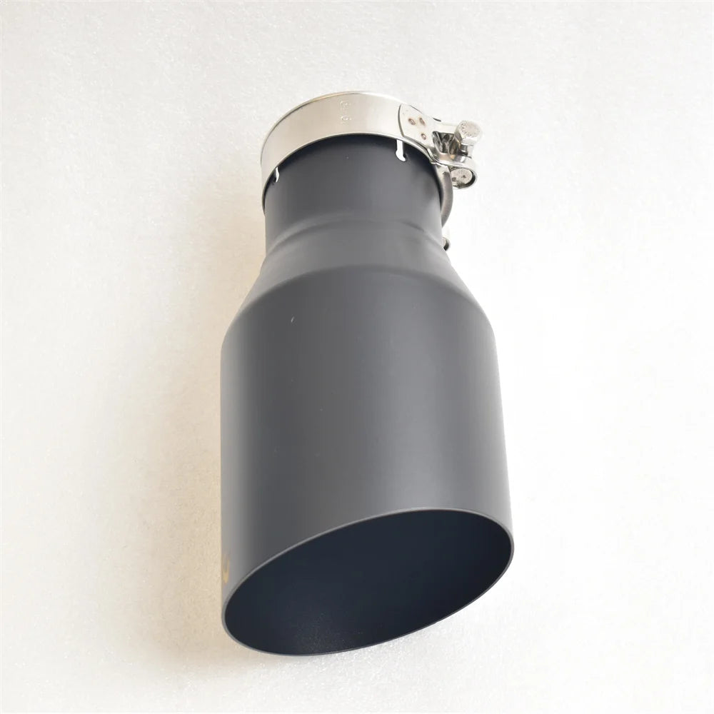 AK 304 Stainless Steel Matte Black Exhaust Tip Single Exit Angled Muffler Tail Pipe Universal Fit for Cars SUVs 51mm/63mm