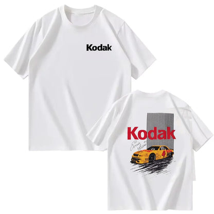 Kodak Summer Brand Men T-shirt Cotton Solid Color Daily Graphic Print Casual Breathable Short Sleeve Top Tees Women Clothing