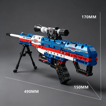 2026 New Model Toy Gun: M82A1 Sniper Rifle Building Blocks Set with Firing Function Gift in M82 Color Scheme
